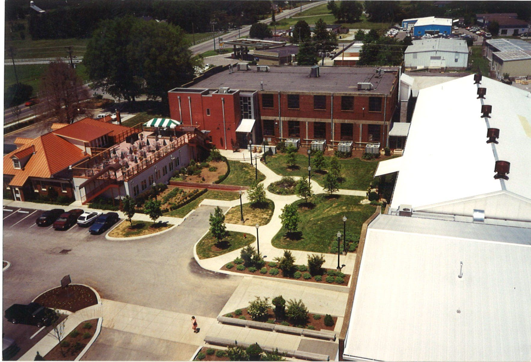 Aerial photo showing the CoolSprings Galleria Mall and surrounding retail  in Franklin Tennessee on the Monday before Thanksgiving.